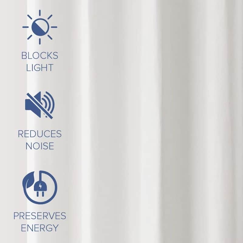 Linen Texture 100% Blackout Grommet Curtain Pair(2 panels)