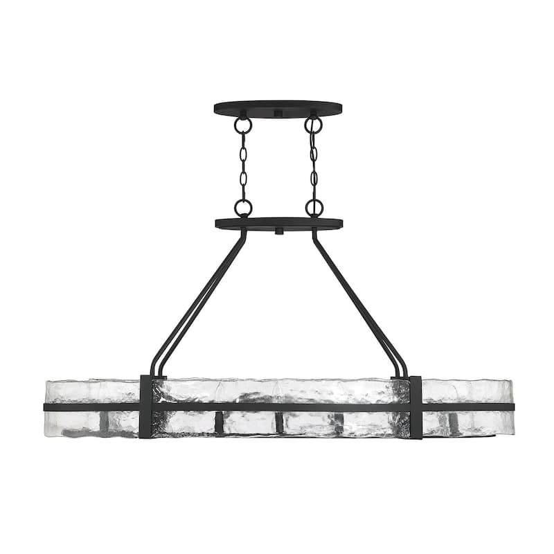 Hudson 10-Light Oval Chandelier in Matte Black - Matte Black