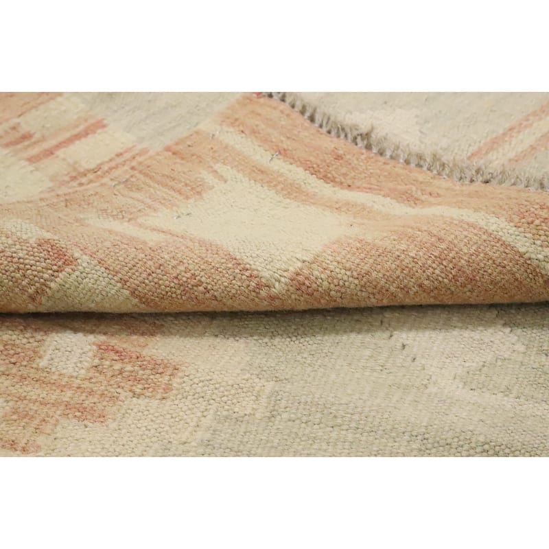 Hand Woven Oriental 100% Wool Carpet Southwestern Tribal Green Kilim Area Rug - 5' 0'' X 2' 11''