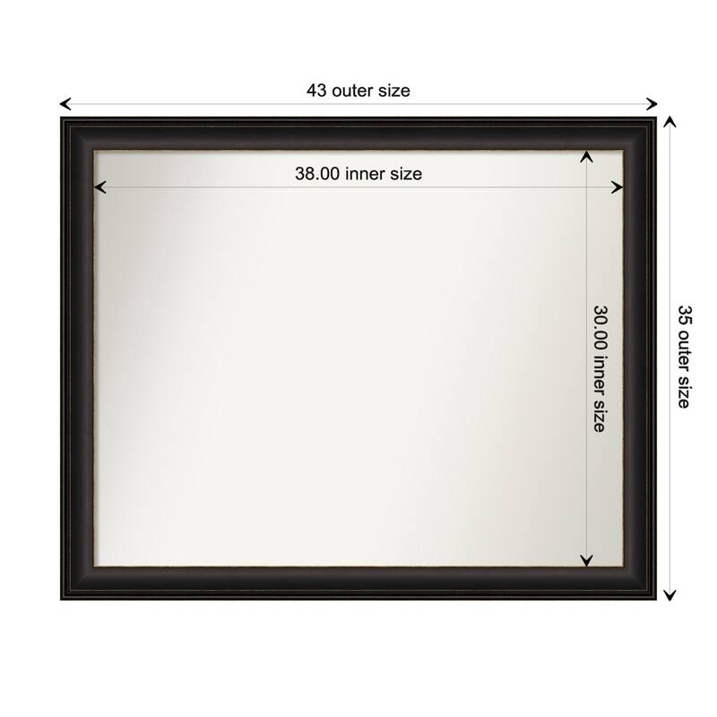 Trio Oil Rubbed Bronze Framed Non-Beveled Custom Wall Mirror, Bathroom Vanity Mirror - Outer Size: 42.5 x 34.5
