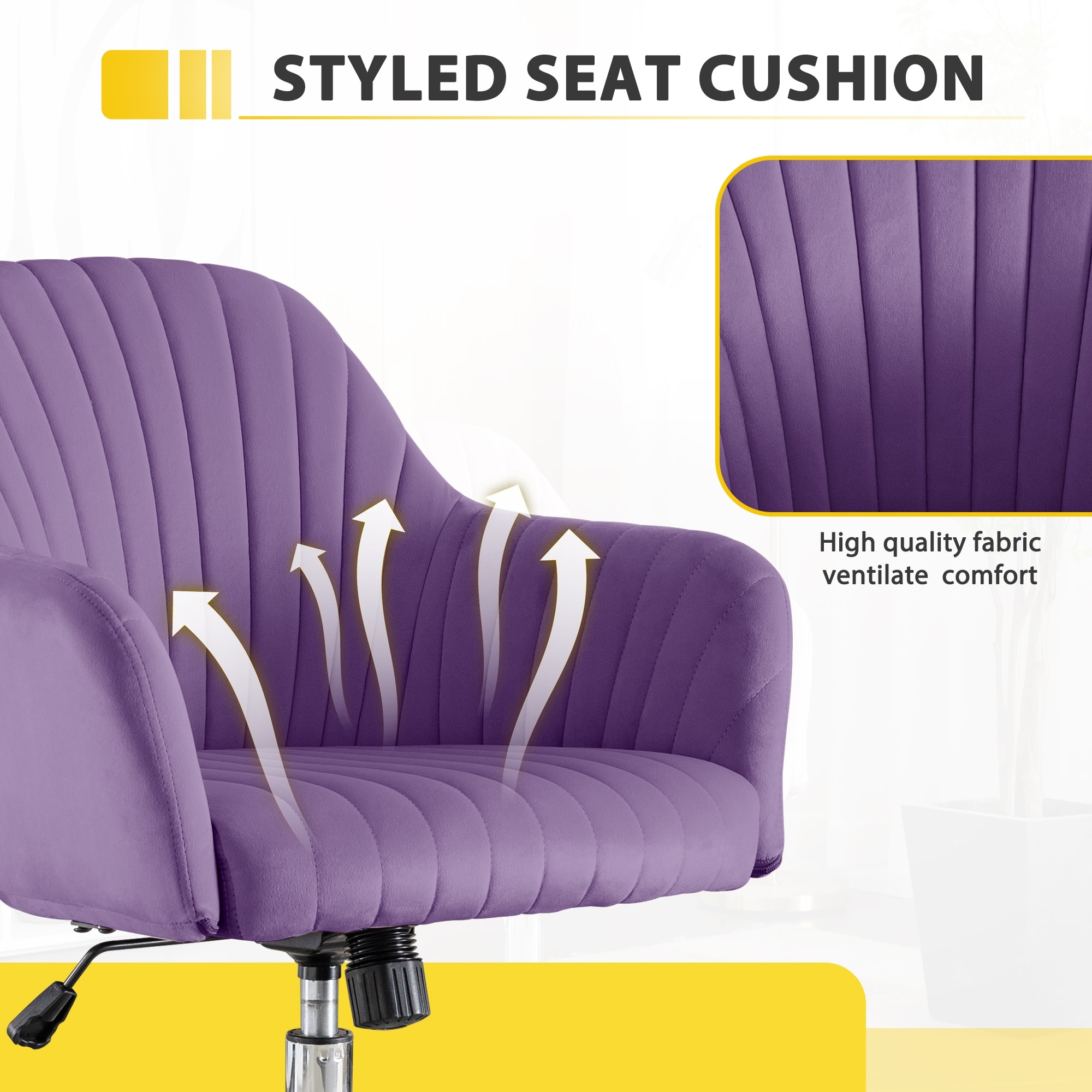 Swivel Comfy Purple Chair Purple Velvet Office Chair Cover Cute