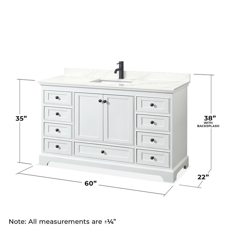 Wyndham Collection WCS202060S-QTZ-UNSMXX Deborah 60" Free Standing