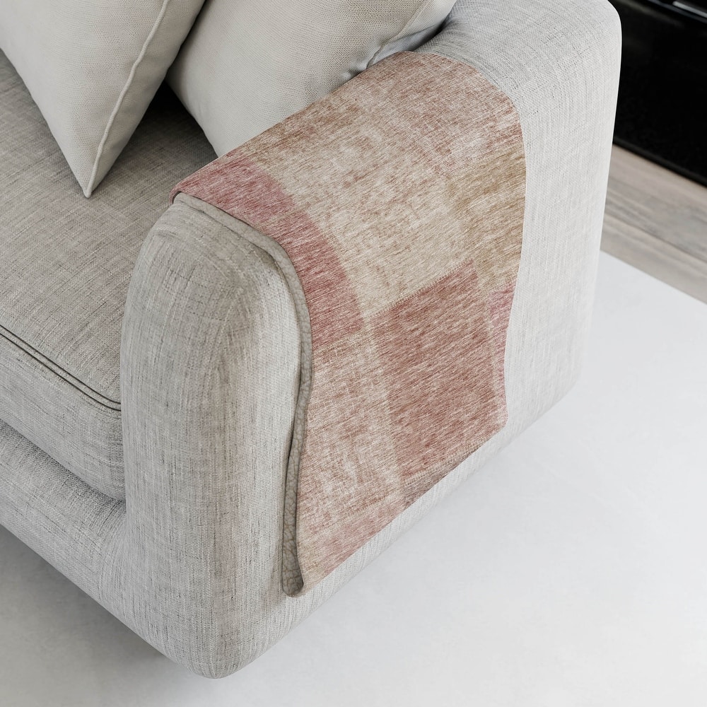 Premium Machine Washable Vintage Patchwork Sherpa Throw Blanket