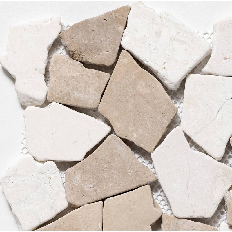 Fit Mosaic 11 in. x 11 in. Marble Mesh-Mounted Mosaic Wall and Floor Tile