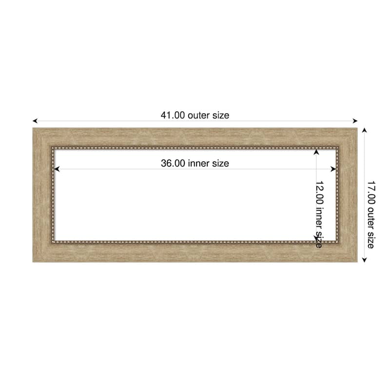 Amanti Art Astor Black Framed Dry Erase Magnetic Board - 41 x 17 in - Astor Champagne