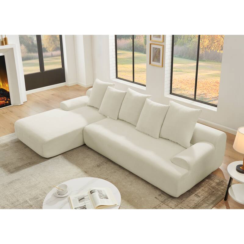 110.25" Velvet L-Shaped Modular Sectional Sofa with Free Combo Design