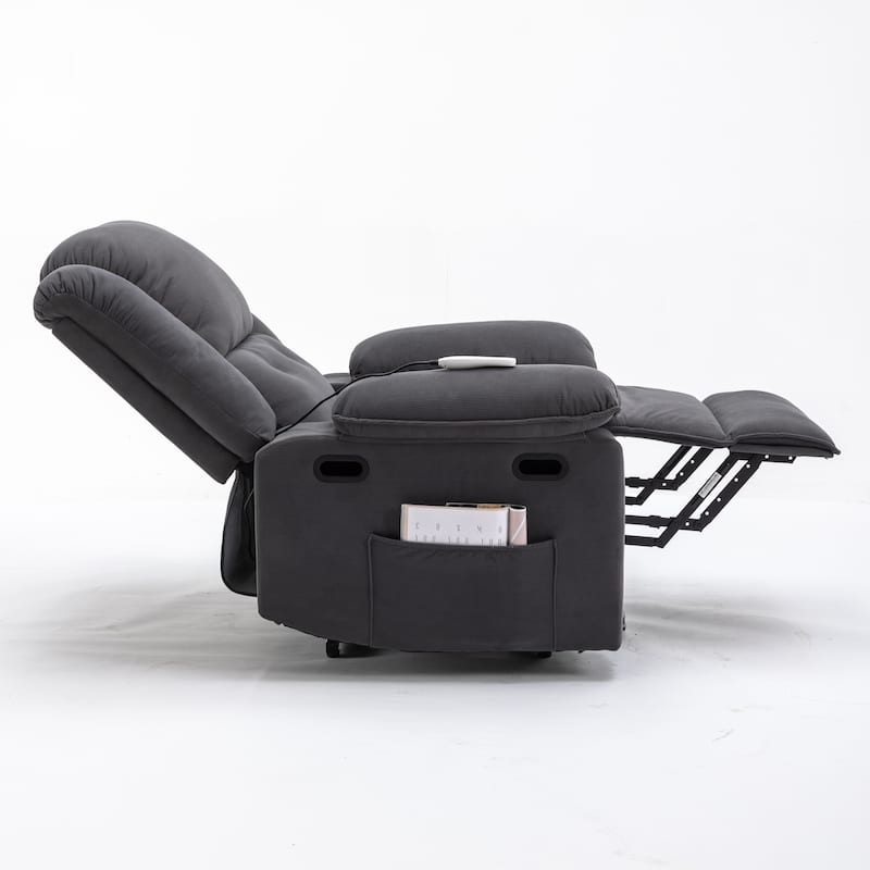 Power Lift Recliner Chair with Massage & Heating Function, Ergonomic Single Lounge Sofa, Recliner Chair with Side Pockets