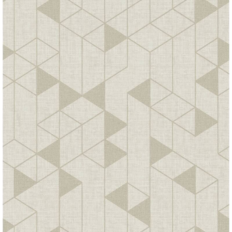 Scott Living Fairbank Champagne Linen Geometric Wallpaper