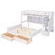 preview thumbnail 8 of 16, Space-Efficient Study Bunk Bed with Built-In Desk and Bookshelves, Twin XL/Full