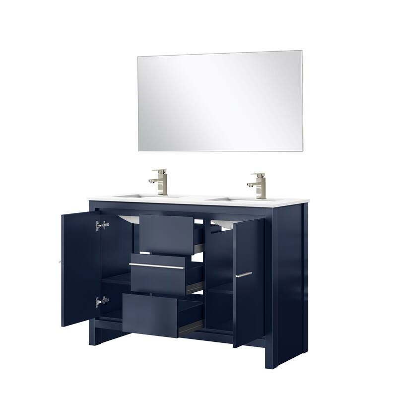 Lafarre Bath Vanity Quartz Top, Sink, Mirror & Brushed Nickel Faucet