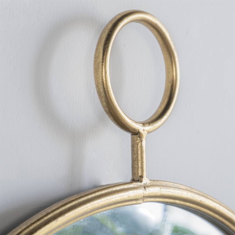 Circle Wall Mirror with Gold Metal Frame