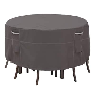 Classic Accessories Ravenna Water-Resistant 60 Inch Tall Round Patio Table & Chair Set Cover