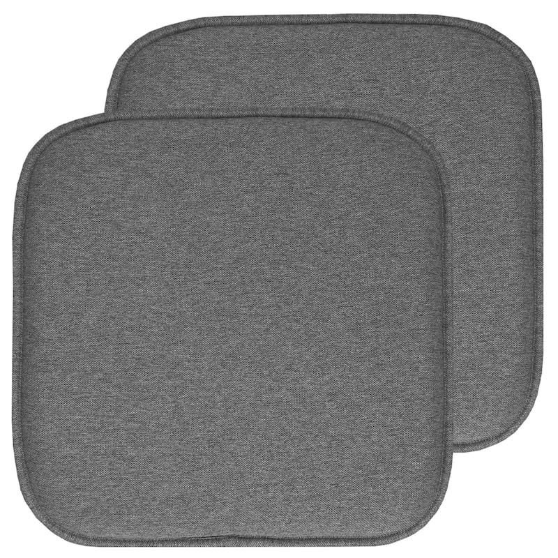 Charlotte Jacquard Cover Memory Foam Chair Pads - Grey - Set of 2