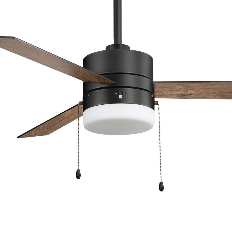 52" Traditonal Ceiling Fan with Light and Pull Chain (3 Reversible Blades)