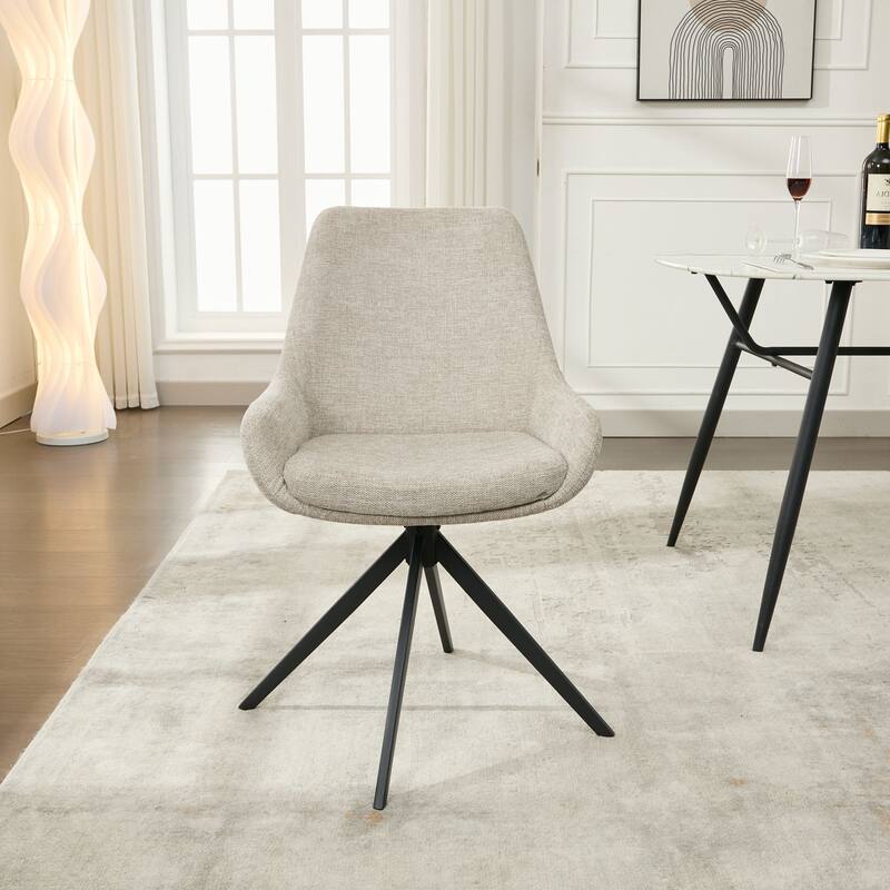 Swivel Dining Chairs,Mid Century Modern Dining Room Chairs with Metal Frame (one chair)