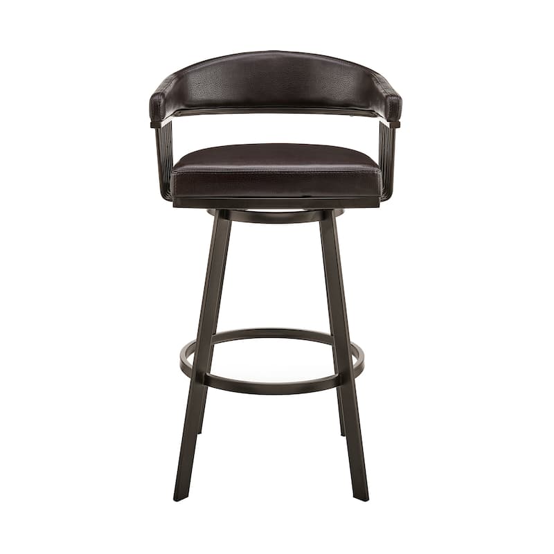 Chelsea Modern Swivel Barstool, Upholstered Counter Height Chair with Metal Frame