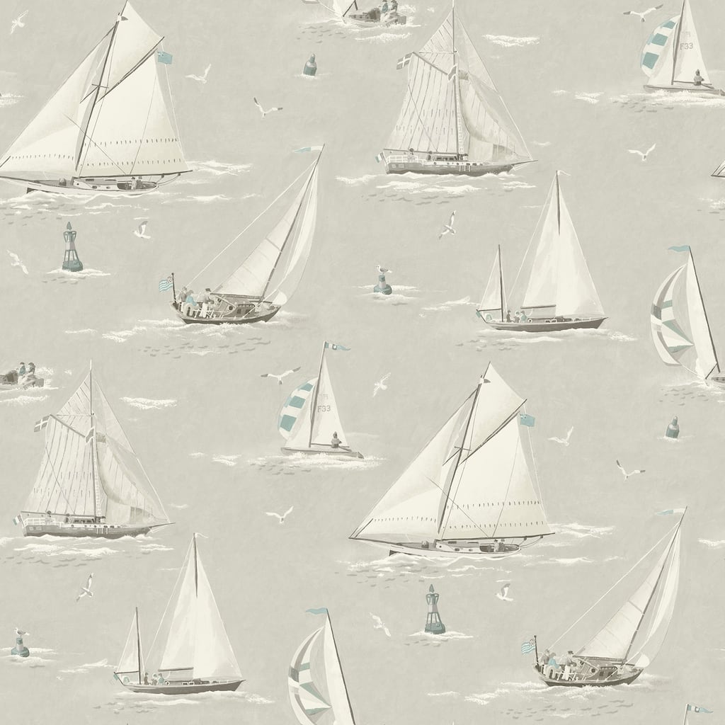 Chesapeake Leeward Light Grey Sailboat Wallpaper