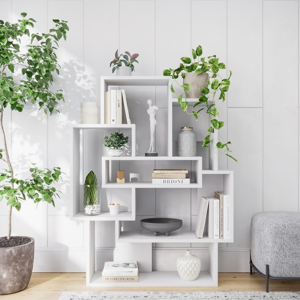 White tall deals shelf unit