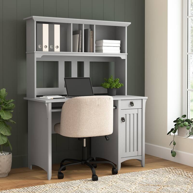Bush Furniture Salinas Small Computer Desk with Storage Hutch