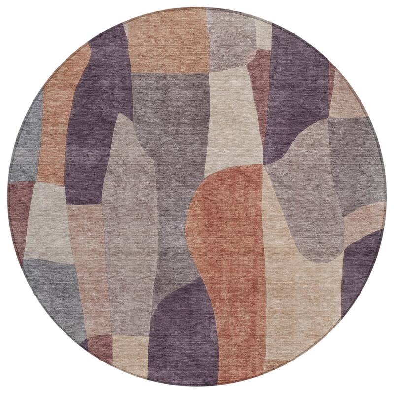 Machine Washable Indoor/ Outdoor Contemporary Layers Chantille Rug