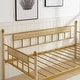 preview thumbnail 8 of 10, Twin Oak Legs & Steel Combination Daybed Bed Frame with Trundle, Golden