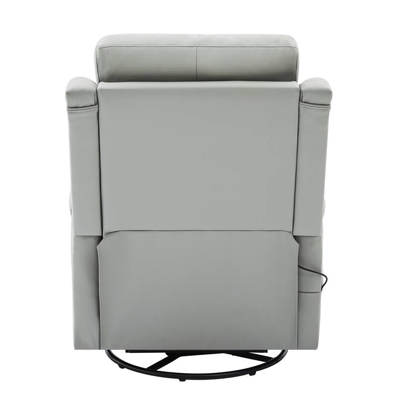 Christopher Knight Home - Modern Upholstered Swivel Recliner Chair with 8-Point Massage, Heating, and Storage Pocket
