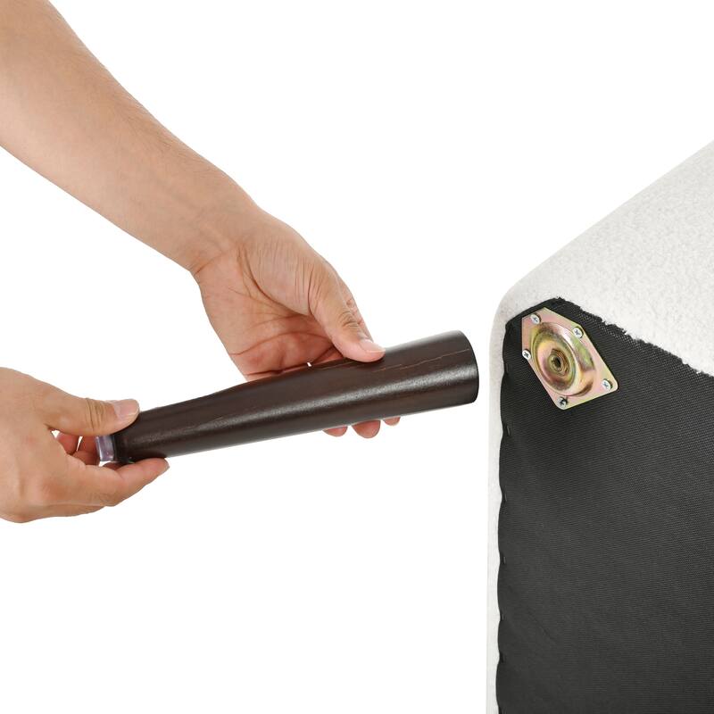 White 26.77" Upholstered Arm Chair