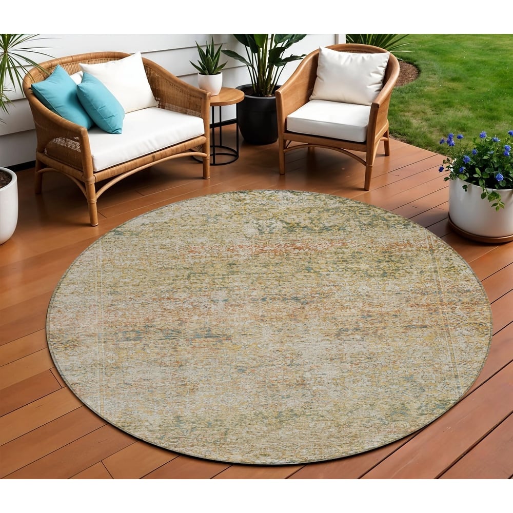 HomeRoots Abstract Traditional Rectangle Outdoor Rug