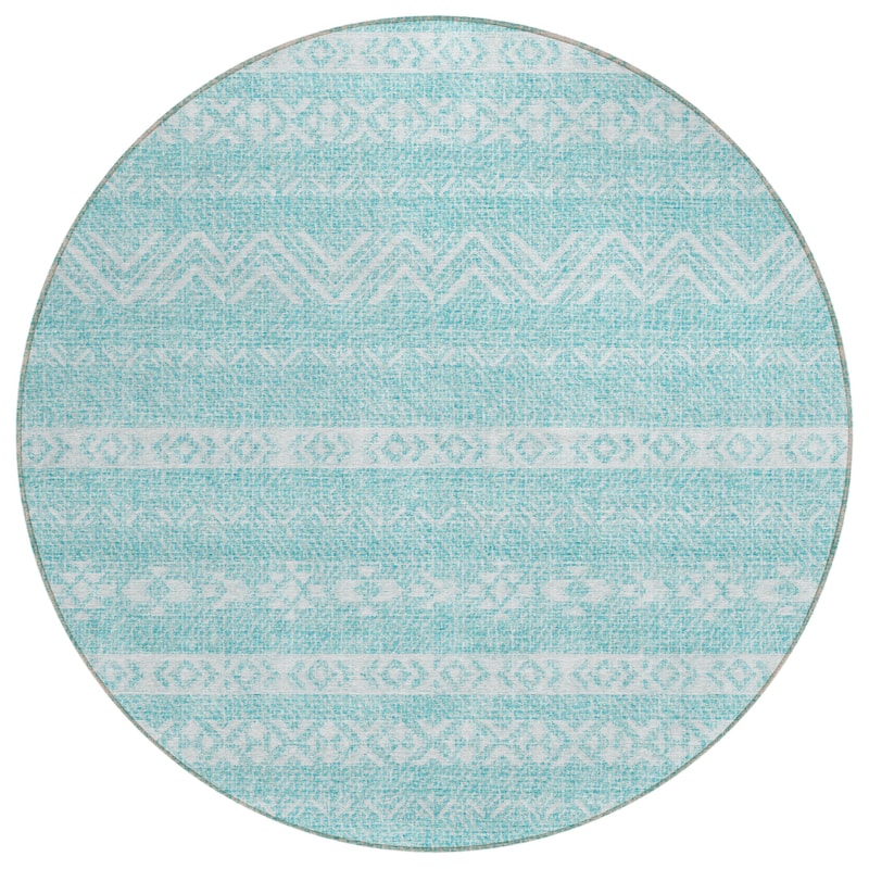 Machine Washable Indoor/ Outdoor Chantille Stripes Boho Rug