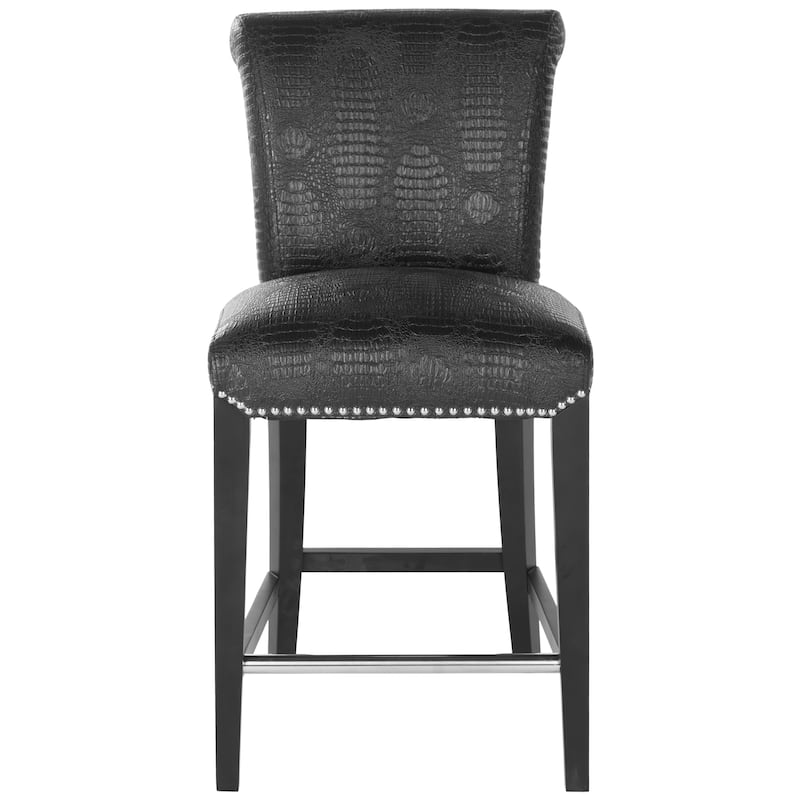 SAFAVIEH 25.9-inch Seth Black Counter Stool - 18.7" x 23.2" x 36"