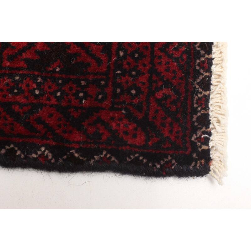 ECARPETGALLERY Hand-knotted Baluch Red Wool Rug - 2'11 x 6'4