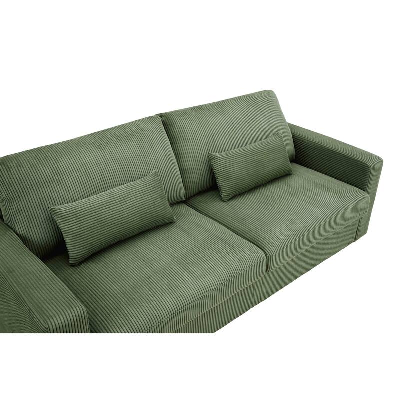 Modern Loveseat Sofa for Living Room, Removable Cover, Spring Cushions, Solid Wood Frame, Wide Armrest for Small Space