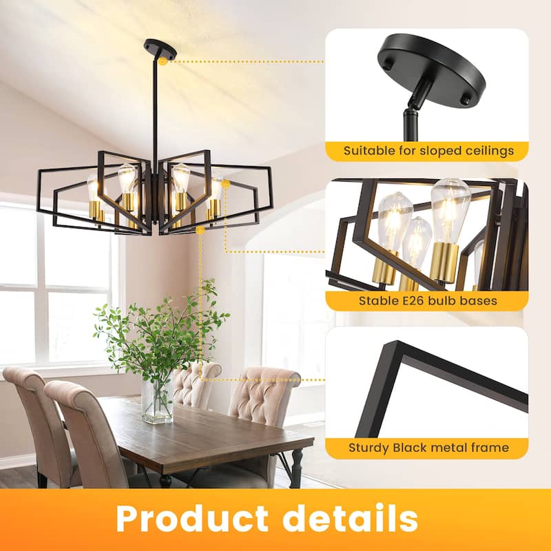 8-Light Modern Round Chandelier, Luxury Chandelier Fixture for Kitchen Island Bedroom Hotel Dia 35 Inches, Adjustable Height