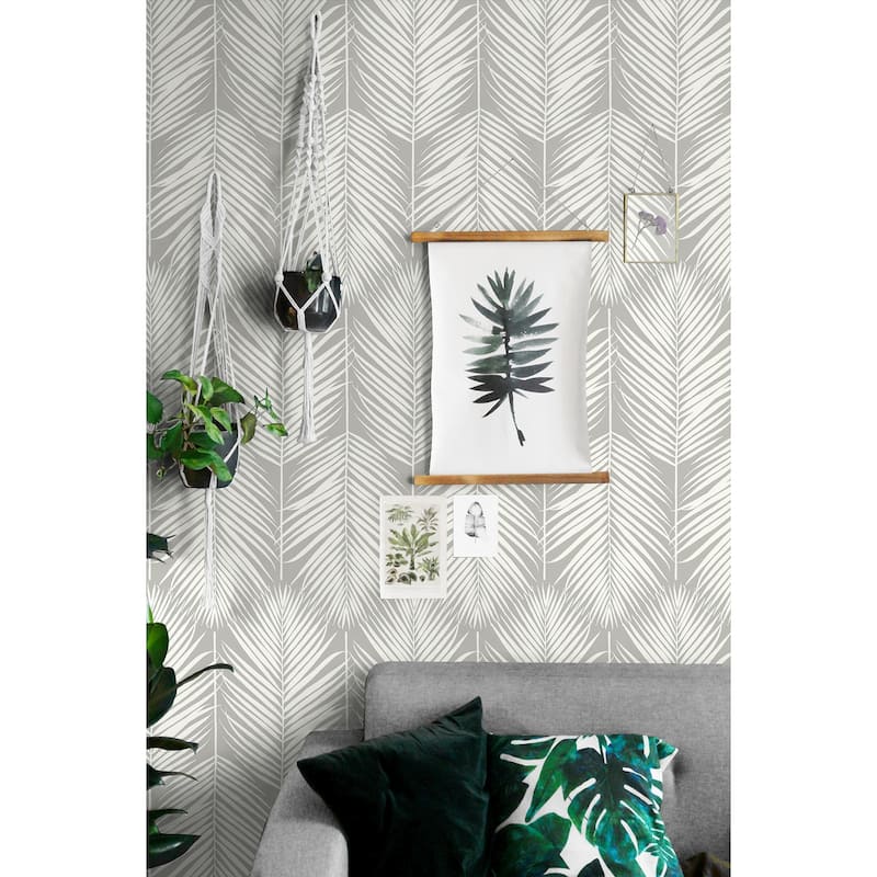 NextWall Palm Silhouette Peel and Stick Wallpaper