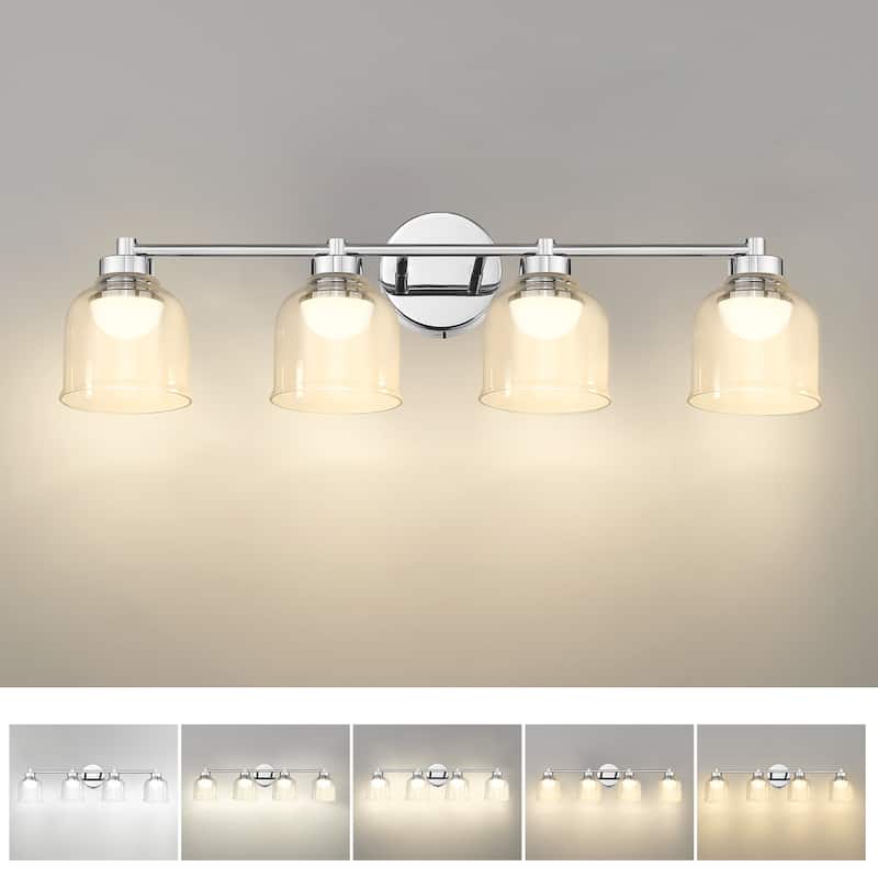 3/4/5-Light 15W LED Bathroom Vanity Light, Dimmable, Chrome