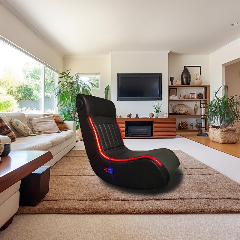 Foldable Gaming Chair with Onboard Speakers, LED Strip Lighting ...
