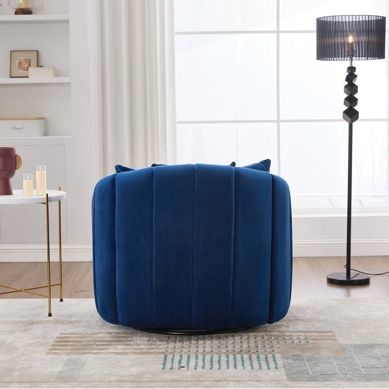 Comfortable Oversized Velvet Swivel Chair with Multiple Pillows for Various Rooms