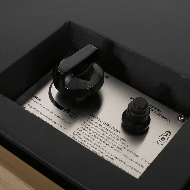 Roomfitters Outdoor Square Propane Fire Pit Table, 31'' WPC Base Gas Fireplace with 40,000 BTU Burner and Lava Rocks