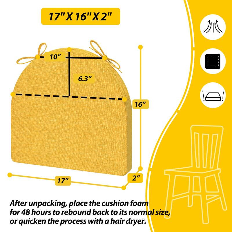 AAAAAcessories 17 in. X 16 in.Indoor Strap Non-slip Chair Cushion for Multi-scenario Setups (2 Pack) - N/A