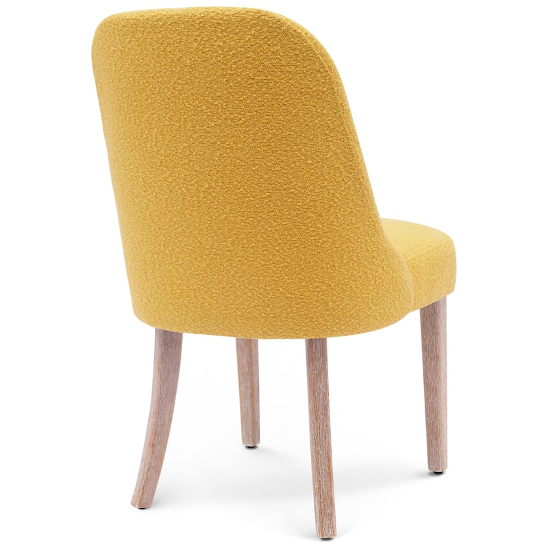 Farmhouse Water and Stain Resistant Boucle Upholstered Side Chair (Set of 6)