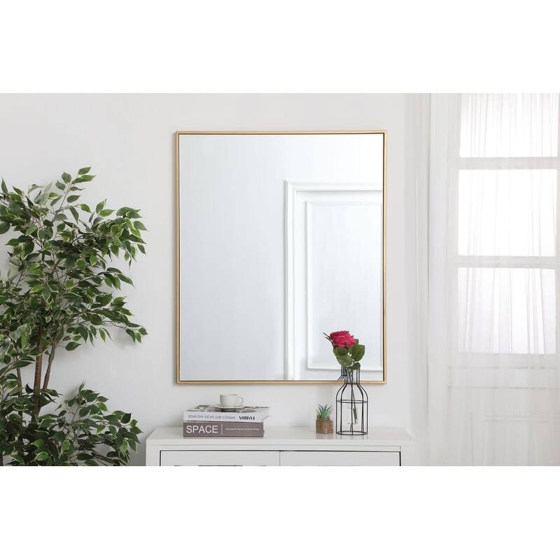 Elegant Lighting Eternity 30" x 36" Rectangular Beveled Metal Framed