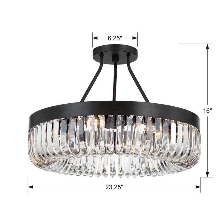 Alister 8 Light Charcoal Bronze Ceiling Mount - 23'' W x 25'' H