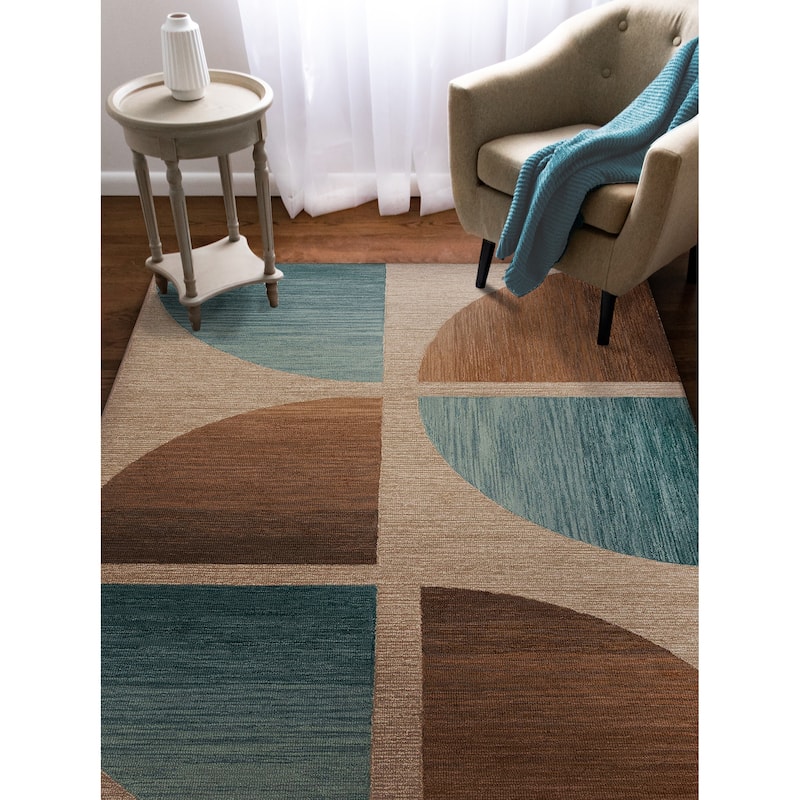 Liora Manne Chalet Geo Indoor Area Rug - 5' x 7'6" - Teal