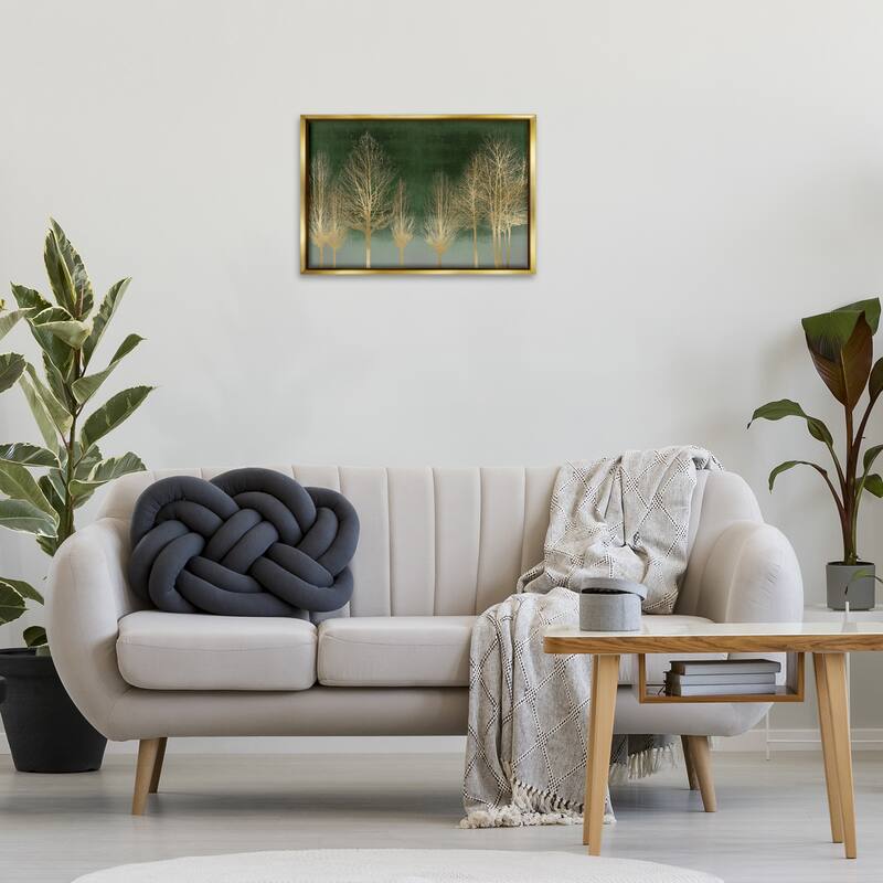 Stupell Gold Gradient Forest Framed Floater Canvas Wall Art Design By Kate Bennett