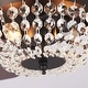 preview thumbnail 9 of 8, 48" Bronze Wooden 5-Blade Crystal Flush Mount Ceiling Fan with Remote