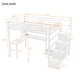 preview thumbnail 26 of 24, Full Size Metal Loft Bed with LED Lights, Charging Station, Desk, Pegboard, Wardrobe & Storage Staircase