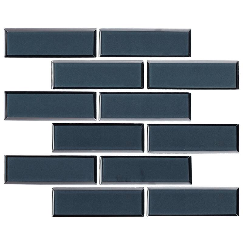 Ackland AKM-G-2X6SW-CA 12" x 12" Glass Brick Wall Mosaic Tile - Glossy - Bayla Azure