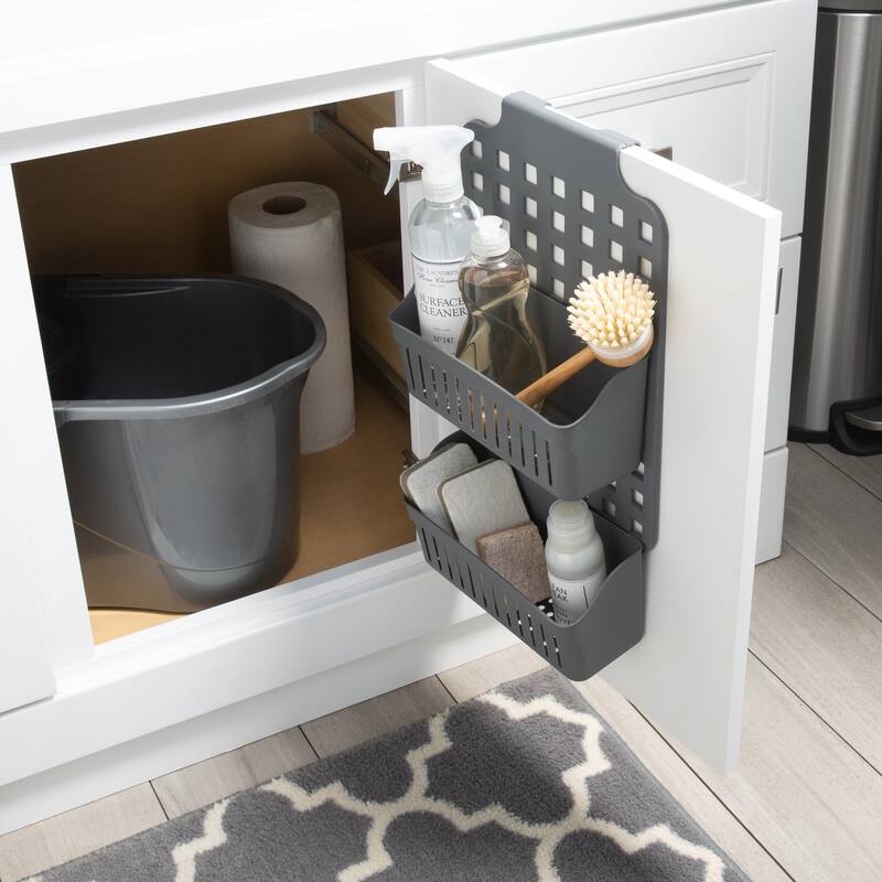 Simplify 2 Tier Over the Cabinet Caddy in Grey