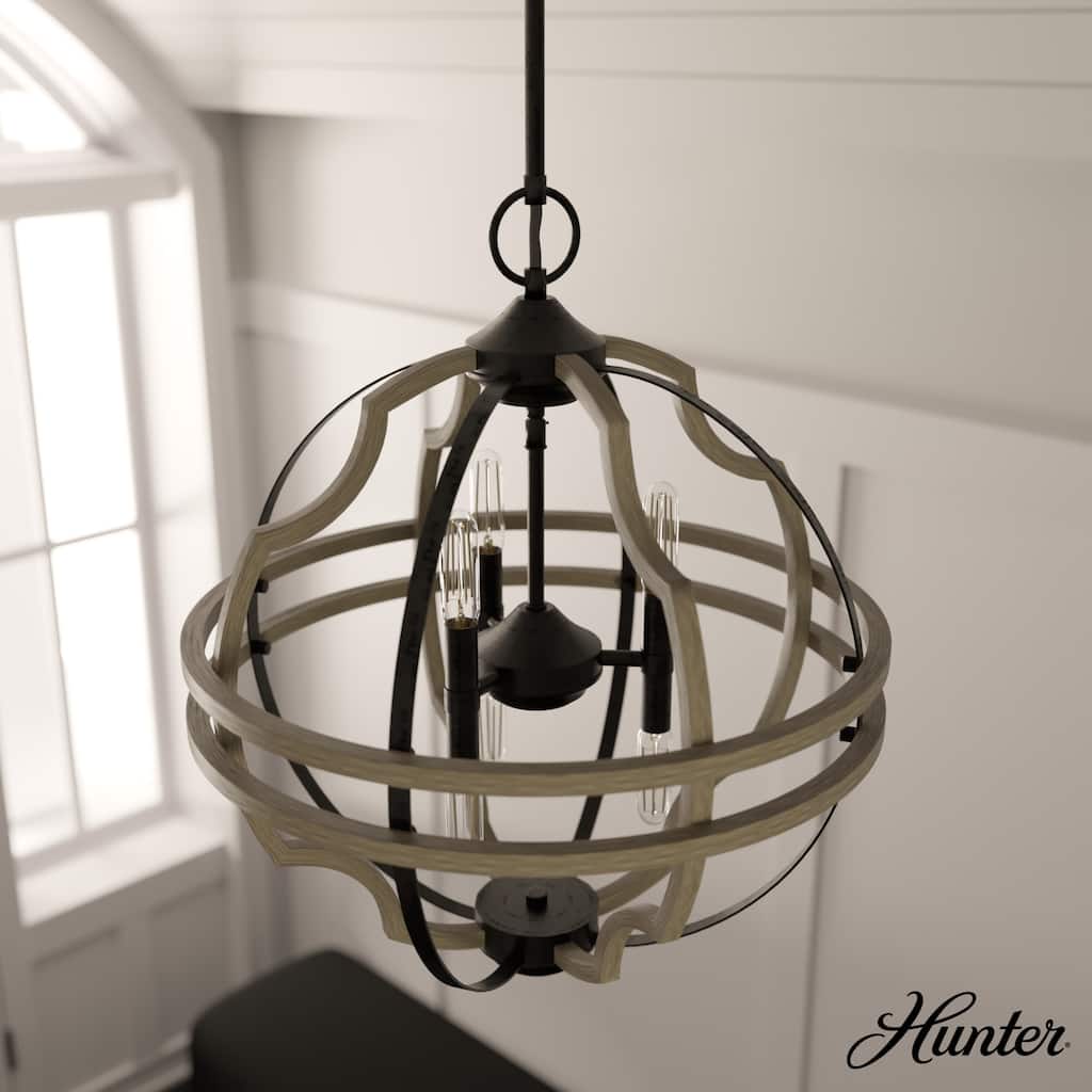 Hunter 19.25" Stone Creek 6-Light Pendant - Entry, Island, Dining Room - Modern Farmhouse, Rustic, Transitional