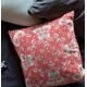 preview thumbnail 3 of 3, 16" X 16" Red Broadcloth Floral Throw Pillow
